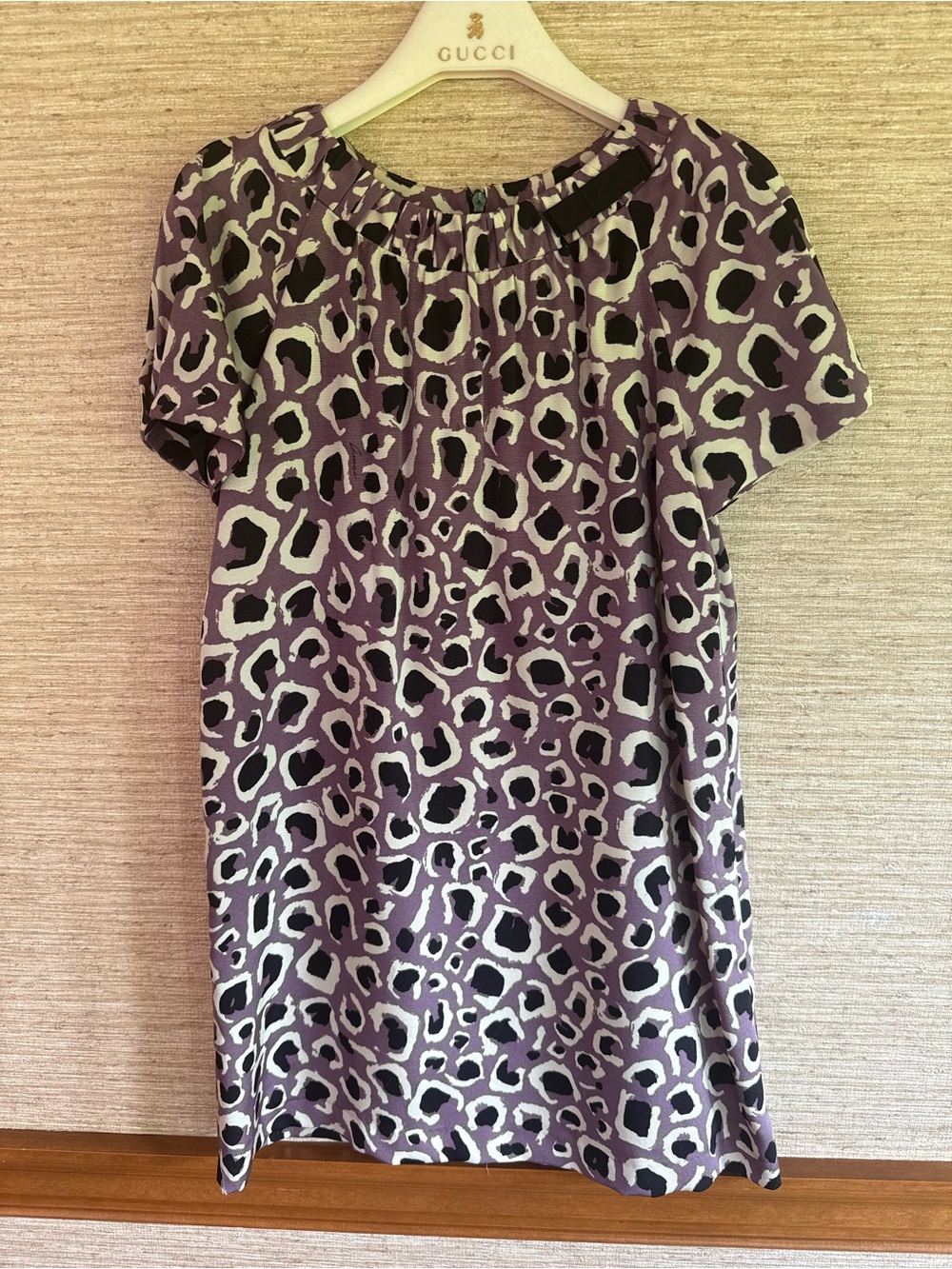 Gucci Lavender and Cream Leopard Print Dress